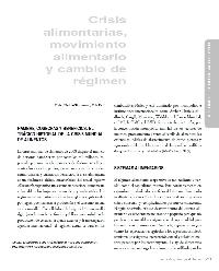 Crisis alimentarias, movimiento alimentario y cambio de régimen