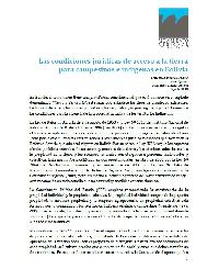 Las condiciones jurídicas de acceso a la tierra para campesinos e indígenas en Bolivia